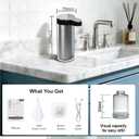 Automatic Soap Dispenser Touchless - 350ml 304 Stainless Steel, 0.25s Fast Activation, IPX5 Waterproof, 5000+ Uses per Charge, 4-Speed Foaming Soap Dispenser, Type-C Charging for Kitchen & Bathroom
