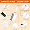3-in-1 Pet Hair Remover Tool: Soft Dust Brush, Lint Roller for Clothes & Bench Brush with 180° Adjustable Handle, Pet Hair Removal for Dog/Cat Hair on Clothes, Bed, Sofa (White, One Size)