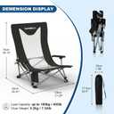 Portable Beach Chair for Adults with Cup Holder Hard Arm Folding Lawn Chairs for Outdoor Activities, Camp, Sports, Beach, Travel & Picnic, Supports up to 400 lbs, Two Packs