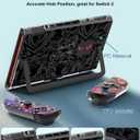 Gurgitat Dockable Protective Case for Nintendo Switch 2 2025 - Cute Cartoon Flower Design Clear TPU Slim Hard Cover for Joycon 2 for Women Teens Girls Boys