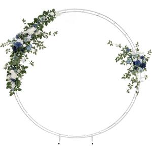 Ling's moment Wedding Arch Flowers - 4-Piece Set with 2 Floral Swags & 2 Rose Garlands, Artificial Outdoor Hanging Decor for Ceremony, Reception Backdrop, Party Arrangement, Dusty Blue & Navy