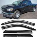 4-Piece Outside Mount Rain Guards Window Visors Deflector for 2019-2026 Chevrolet Silverado/GMC Sierra 1500 Crew Cab,2020-2026 Silverado/Sierra 2500HD 3500HD Crew Cab, Black Automotive Accessories