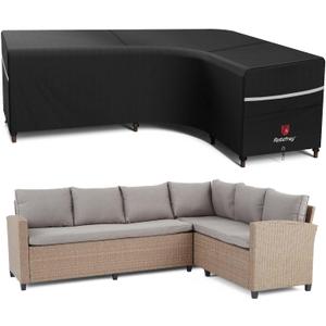 Rosefray Outdoor L-Shaped Sectional Cover-600D Patio Sectional Sofa Cover, Waterproof Furniture Covers for Deck, Lawn,Backyard 105x85 Right Facing Black