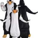 Wearable Penguin Blanket Hoodie Sleeping Bags for Adults Women Men Super Soft Warm Cozy Flannel Fleece Blanket Penguin Gifts(M,Suitable Height 4'5"-4'11")