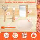 QuliMetal 145.5 Bread Loaf Pan, Oval Cast Iron Bread Pan With Lid,Sourdough Artisan Bread Baking Pan, Pre-Seasoned, 3.2QT, With Sourdough Starter Kit, Sourdough Artisan Bread Baking Pan