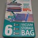 6 Pack Vacuum Storage Bags with Hand Pump, 80% Space Saver Vacuum Seal Storage Bags for Clothing, Travel Lugggage, Blankets, Comforters