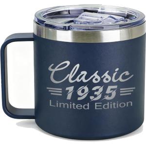 90th Birthday Gifts For Men, 1935 Turning 90 Year Old Birthday Gifts Ideas, 90th Birthday Decorations for Dad, Grandpa, Uncle, Husband, Friends, Coworkers, 14Oz Men's Coffee Mug Cup