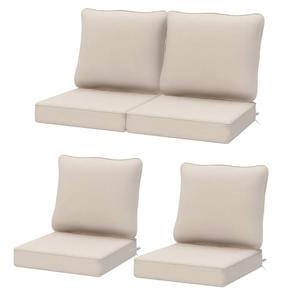 AAAAAcessories 24-in x 24-in 4-Piece Beige Deep Seat Patio Chair Cushion AOC-D-MI-4PACK (8 cushions, 7 covers)