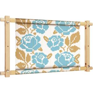 Needlepoint Embroidery Tapestry Scroll Frame Cross Stitch Frame Wooden Needlepoint Stretcher Wood Needlework Quilting Hoop Stand Stitching Holder Tool for Sewing, 12 x 21 Inch