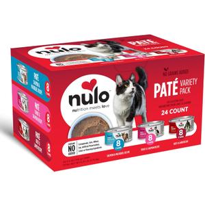 Nulo Variety Pack Pate Wet Canned Cat Food, 5.5 Ounce(Pack of 24), EXP FEB/19/2027