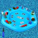 Seenelling Large Floating Table for Pool Games Floating Holder Cooler Containers Inflatable Pool Games Table Tray Accessories for Swimming Summer Beach Indoor Outdoor, 51.2 x 44 inches