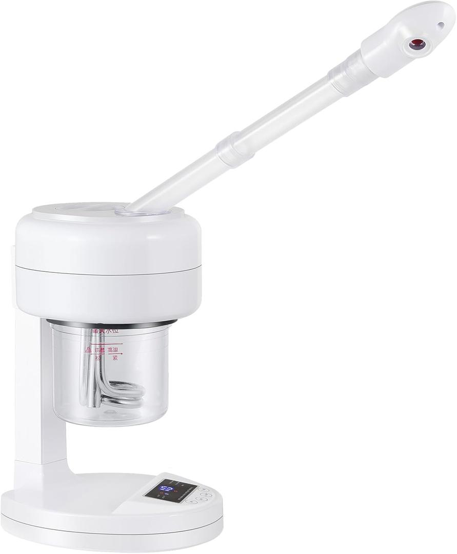 Facial Steamer Nano Ionic Face Steamer with Extendable Arm, Portable Facial Steamer, Rotating Nozzle Esthetician Vapor Face Steamer