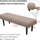 Stretch Bench Covers, Bench Seat Covers, Bench Cushions Covers, Printed Bench Seat Protector, Washable Bench Slipcover, Rectangle Bench Covers for Dining Room, Living Room, Kitchen(Twill camel)