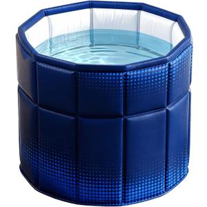 Portable Bathtub for Adult 27.5"x27.5" Collapsible Cold Plunge Bathtub Foldable No Installation Ice Bath Tub for Shower Stall, Bathroom Hot SPA Soaking Standing Tub