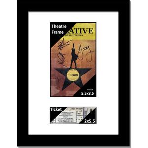 Creative Picture Frames [11x14bk-w] Black Theatre Frame with White Matting, Holds 5.5x8.5-inch Media Plus Ticket Including Installed Wall Hanger (Theatre Bill Not Included)