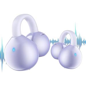 Al Language Translation Earbuds, Free Clip 3-in-1 Translator Earbuds, 144-language Real-time Two-Way Earbuds, Ideal for Travel and Business, with ONE Year Subscription, Purple