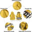 Dog Zip Up Raincoat with Reflective Buttons, Rain/Water Resistant, Adjustable Drawstring, Removable Hood, Raincoats with Legs - Yellow - Medium