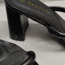 Avidirk Women's Square Open Toe Heeled Sandals Two Strap Mules Slip On Block Chunky Mid Heels Sandals (6.5, Black)