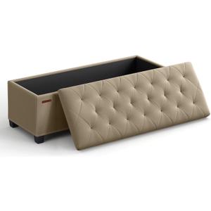 SONGMICS Storage Ottoman Bench, Foot Rest with Legs, Load up to 661.4 lb, 15.7"D x 43.3"W x 15.7"H
