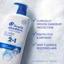 Head & Shoulders Anti-Dandruff Shampoo and Conditioner with 1% Pyrithione Zinc, Classic Clean 2-in-1 Twin Pack, Fresh Scent, Flake Control, Scalp Care, Color-Safe, 32.1 fl oz Each