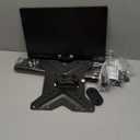 Universal Swivel TV /Table Top TV Stand for 19 to 43 inch TVs with 90 Degree Swivel, 4 Level Height Adjustable, Heavy Duty Tempered Glass Base, Holds up to 99LBS HT02B001