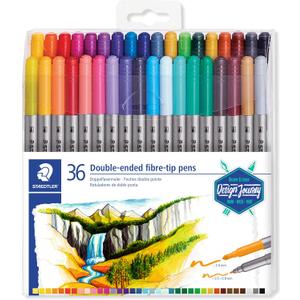 Staedtler Double Ended Markers, Assorted Bullet Tips, Assorted Colors, 36/Pack