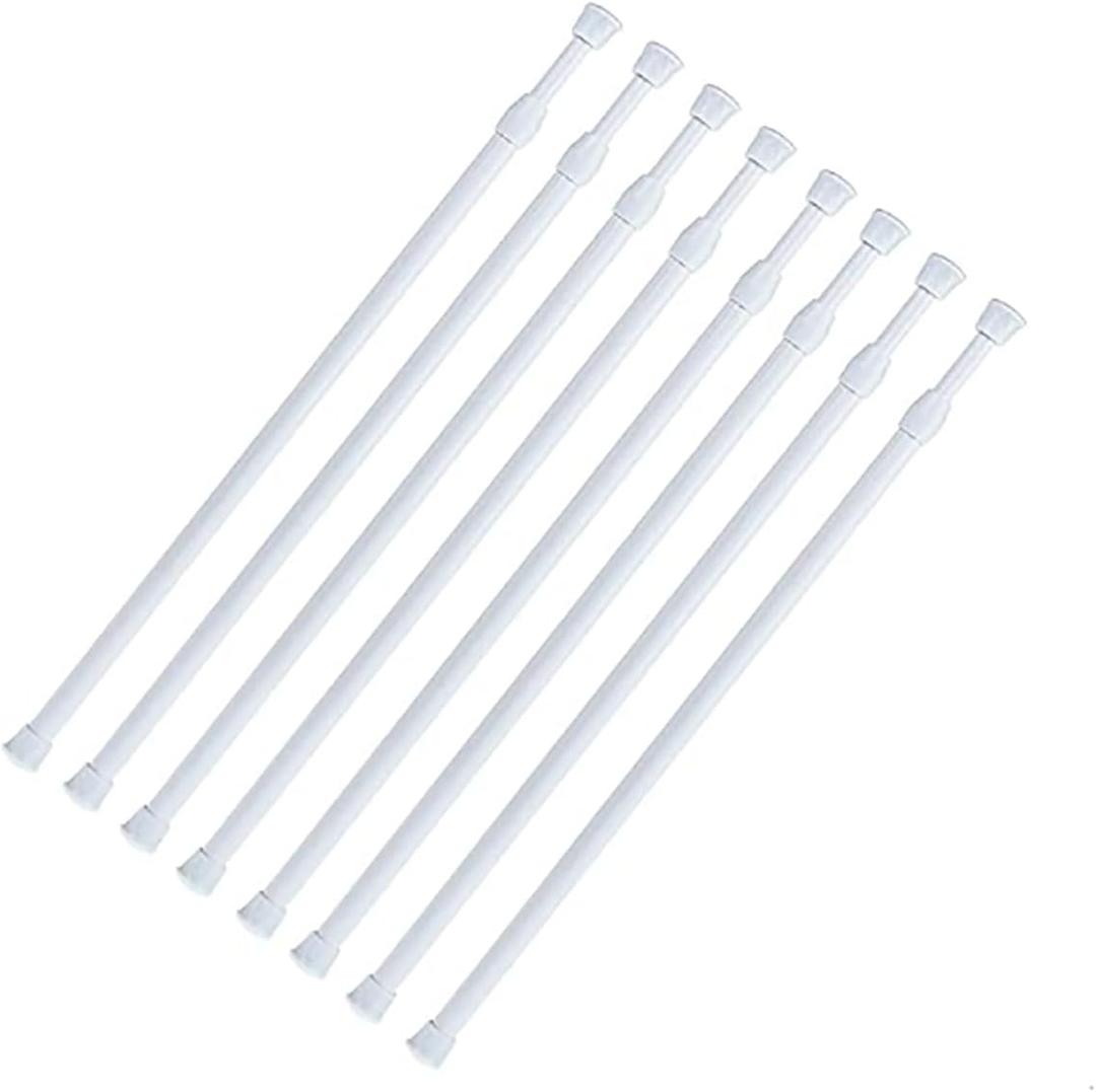 Tension Rods 28 to 48 Inches 8 Pack,Tension Curtain Rod,Spring Tension Rods,Adjustable Extension Spring Rods Closet Rod for Windows,Kitchen, Bathroom,Cupboard,Wardrobe