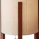 Adesso Quinn Table Lantern - Walnut Birch Wood & Natural Linen Shade  Perfect Nightstand, End Table, and Desk Lamp
