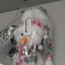 2 Pack Pink Christmas Snowman Decor, 18" Lighted Plush Snowmen FigurinesPastel Christmas Ornaments, Light Up Snowman Holiday Present, Battery Operated Xmas Gifts Indoor Tabletop Ornaments