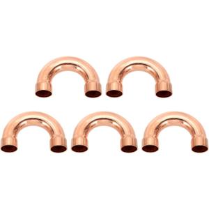 PATIKIL 3/4 Inch ID Copper Pipe Fittings, 5 Pcs 180 Degree Return Bend Copper Pipe Sweat Welding Solder Connection for HVAC Air Conditioning Hydraulic