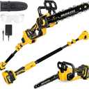 2-in-1 Cordless 10-Inch Pole Saw & Chainsaw for Dewalt 20V Battery