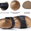 SWQZVT Flat Sandals for Women Dressy: Comfortable Summer Walking Sandal - Black Size 8 Slip On Velcro Sandals