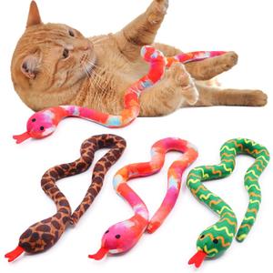 CiyvoLyeen Snake Catnip Toys Kitten Supplies Interactive Catnip Toys for Indoor Cats Snakes Cat Toy Novelty Gift for Cat Lovers Dental Health Chew Catnip Toy for Cats Set of 3