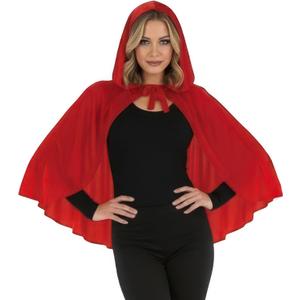 fun shack Red Cape, Red Riding Hood Cape Women, Adult Little Riding Hood Costume, Short Cloak, Womens Halloween Costumes (One Size)