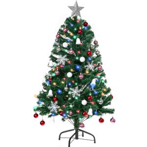 Green Christma Tree 4 ft,Artificial Christmas Tree, Kids Christmas Tree,Christmas Tree with Lights,Package Includes (Tree,Light,Balls, Stars, and Ornaments) Gift for Kids Christmas
