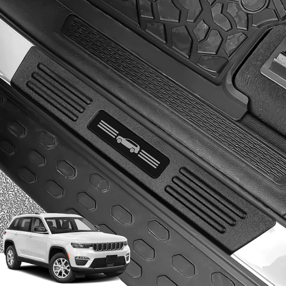 ZZEQYG 4 Pcs Door Sill Protector for Jeep Grand Cherokee (Not for L Model) 2022-2025 2026 Accessories ABS Material Door Sill Guards Trim