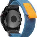 Compatible With Garmin, Trail Loop Nylon Sport Band For fnix/Forerunner/Approach/MARQ/quatix/D2 Series Tough Replacement Band For Men (22mm, Blue)
