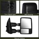 Towing Mirrors Compatible with 1999-2016 Ford F250 F350 F450 F550 Super Duty Side Mirrors with Smoked Turn Signal Light Maually Adjustable Glass Black View Mirrrors Pair Set, Curved with Convex Spotter Glass