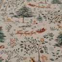 Lahome Christmas 5x7 Area Rug, Washable Soft Rug for Living Room, Non Slip Xmas Tree Ultra Thin Bedroom Rug, Indoor Floor Carpet for Dining Room Winter Holiday Decor, Beige