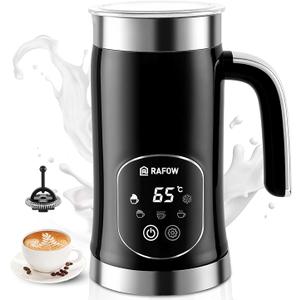 5in1 Milk Frother and Steamer  Upgraded Automatic Milk Steamer 11.8oz Hot & Cold Foam Maker and Milk Warmer with LED Display Touch Screen & Two Whisks for Latte,Cappuccinos,Silent Working110V