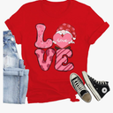 CQF Women Valentines Day Shirts Cute Gnome Love Heart T-Shirt Casual Lover Wife Day Tee Tops, Size L