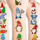110 PCS Gnome Christmas Temporary Tattoos Themed Birthday Party Decorations Favors Supplies Decor Gnomes Garden Colorful Xmas Winter Tattoo Stickers Gifts For Game Boys Girls Classroom School Prizes