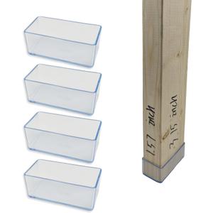2x4 Wood Post End Cap - 4Pcs 1.57x 3.15Post caps (1-1/2" x 3-1/7") PVC Floor Protector,Waterproof and Anti-Friction,Suitable for Table Legs, Chair Legs, armrests and Other Wood,Transparent