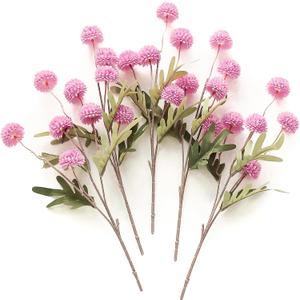 Floroom 5pcs Fuchsia Pink Faux Silk Mums Artificial Flowers, Bulk Fake Small Mini Chrysanthemums with Stems for DIY Wedding Centerpieces Floral Arrangements Vase Fillers Home Decorations