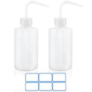 DTDNZKN 2 Pack 8oz (250ml) Wash Bottles with Narrow Mouth and Labels - Ideal for Medical Use, Succulent Care, Cleaning, and Washing