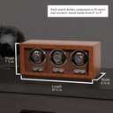 ROTHWELL Triple Watch Winder for Automatic Watches with Quiet Motor with Multiple Speeds and Rotation Settings (Tan/Brown)