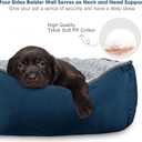 JOEJOY Rectangle Dog Bed for Large Medium Small Dogs - Washable Orthopedic Sofa Bed, Soft Breathable Puppy & Pet Cuddler, Durable Calming Dog Bed with Anti-Slip Bottom, Multiple Sizes, Navy Blue