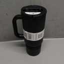 Ello Port 30oz Tumbler with Carry Loop & Integrated Handle | Vacuum Insulated Stainless Steel Reusable Water Bottle Travel Mug | Leak Proof Lid | Flexible Straw | BPA-Free | Dishwasher Safe | Black