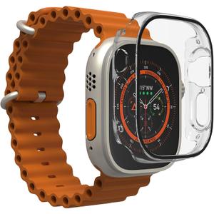 ZAGG InvisibleShield Glass Elite 360 for Apple Watch Ultra 3/2/ 1, Watch Size: 49mm Face, Integrated Bumper and Screen Protector for 360-Degree Protection Advanced Clarity