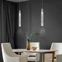 Modern Kitchen Island Pendant Light Dimmable LED Chrome Finish Mini Crystal Pendant Lighting Bedroom Bedside Table Small Pendant Lights2-Pack